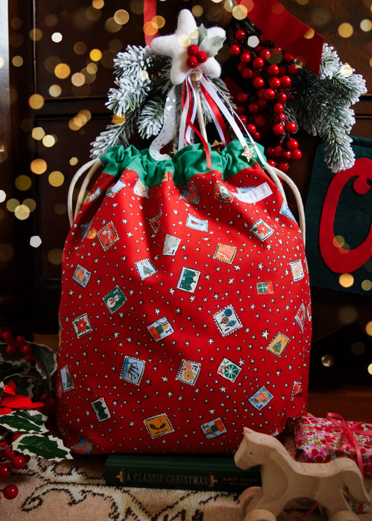 Signature Liberty London Drawstring Bag - 'Christmas Greetings'