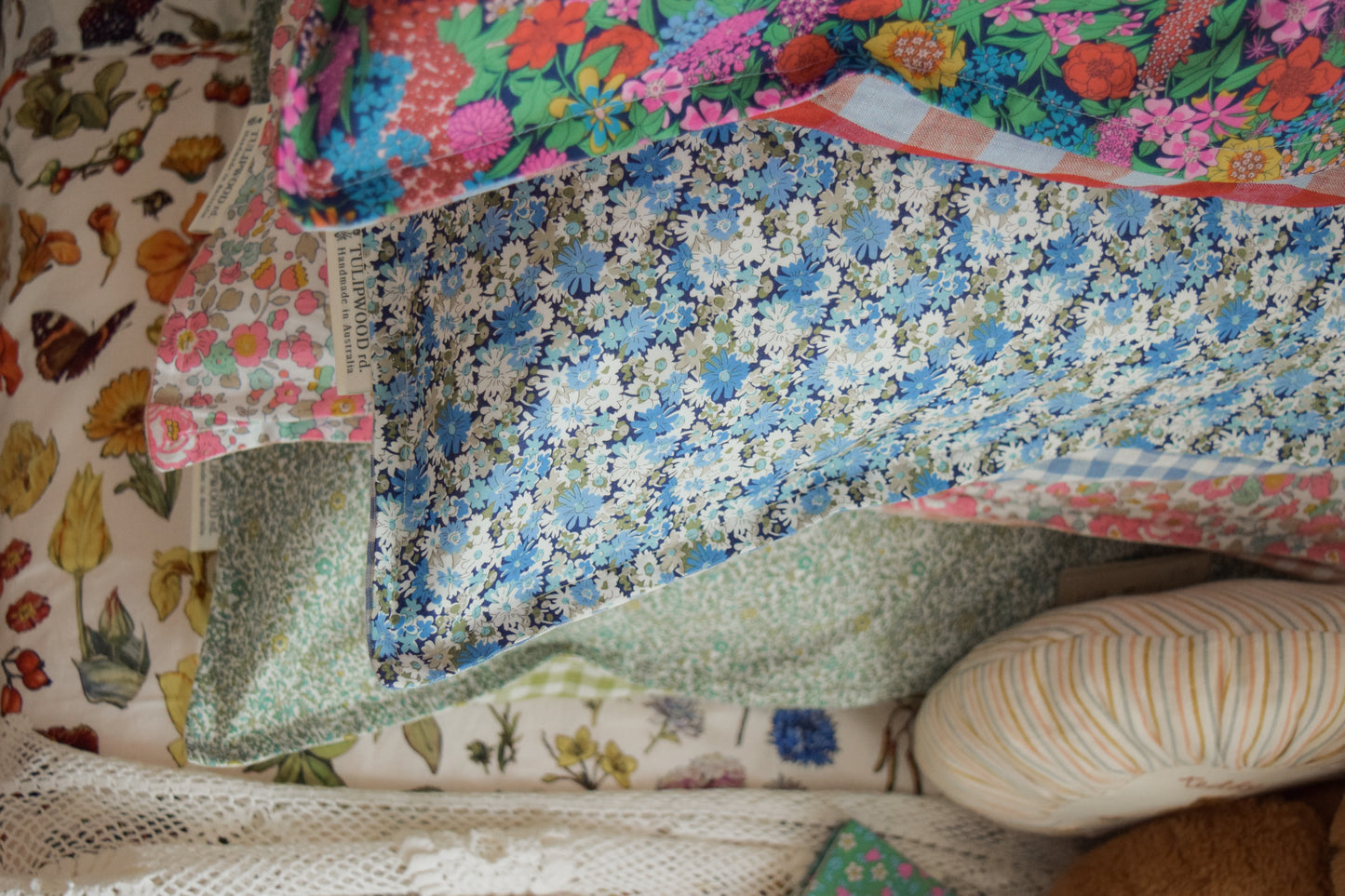 Liberty of London 'Libby' + Cornflower Blue Gingham Linen Pillowcase (IN STOCK)