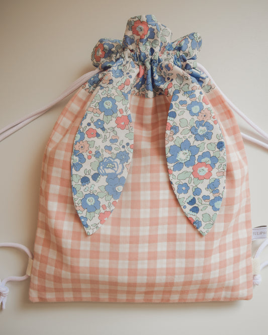 Liberty of London Bunny Backpack - 'Betsy Blue' & Blush Gingham