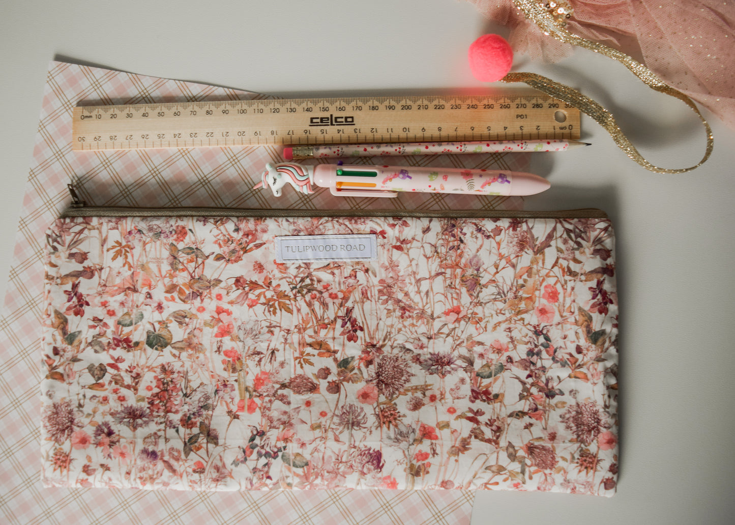 Liberty of London Zip Pouch or Pencil Case (to fit 30cm ruler) - Wild Flower