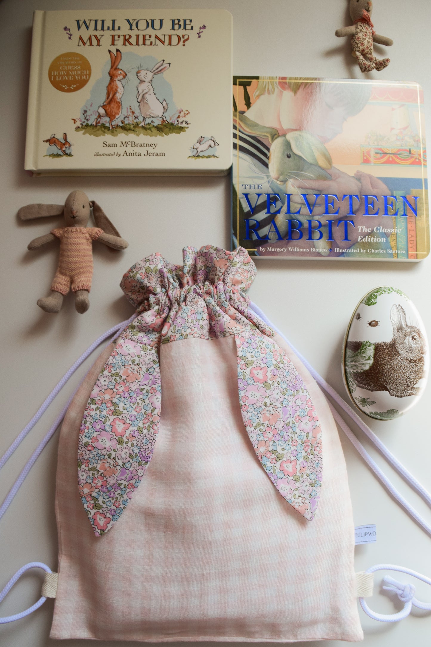 Liberty of London Backpack - Michelle & Blush Gingham Linen