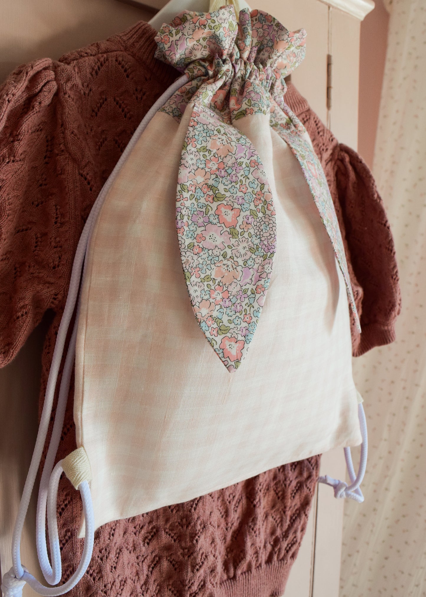 Liberty of London Backpack - Michelle & Blush Gingham Linen