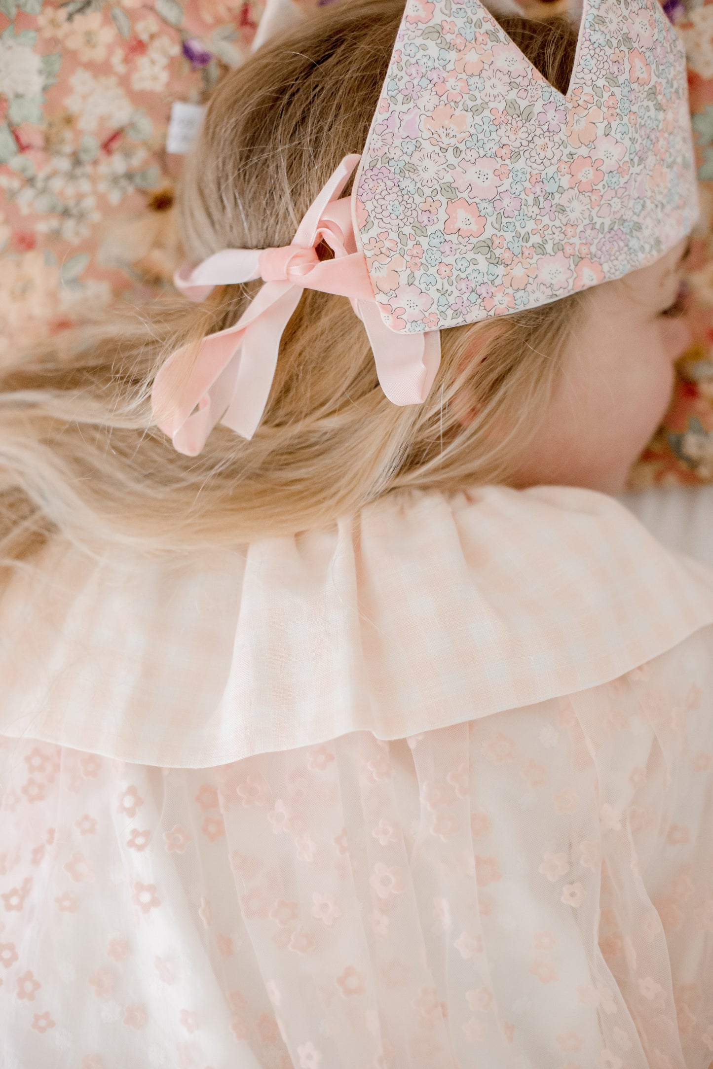 Liberty of London Crown - 'Michelle' & Shell Pink Gingham Linen