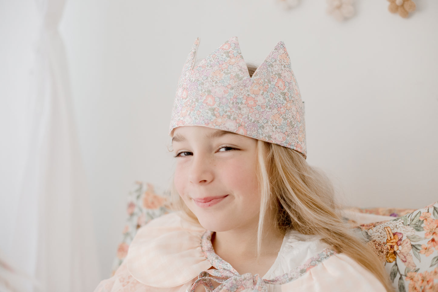 Liberty of London Crown - 'Michelle' & Shell Pink Gingham Linen