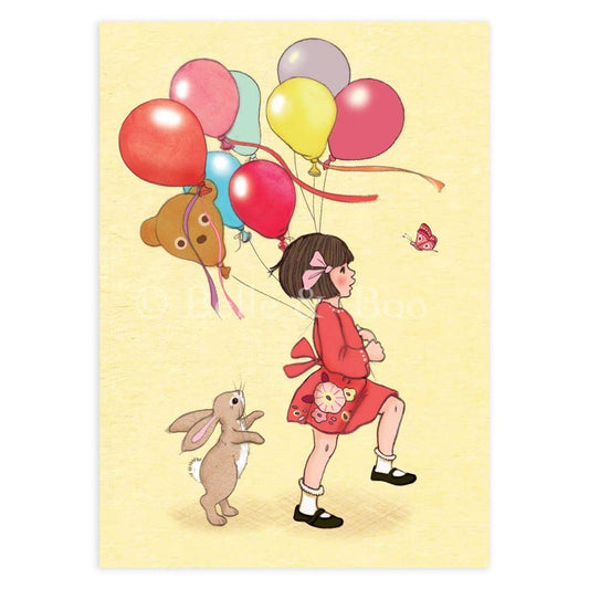 Belle & Boo - Birthday Balloons Postcard