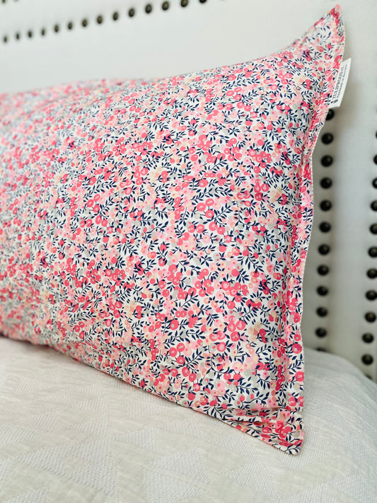 Liberty of London 'Wiltshire Pink' + Gingham Linen or Stripe Cotton Pillowcase (IN STOCK)