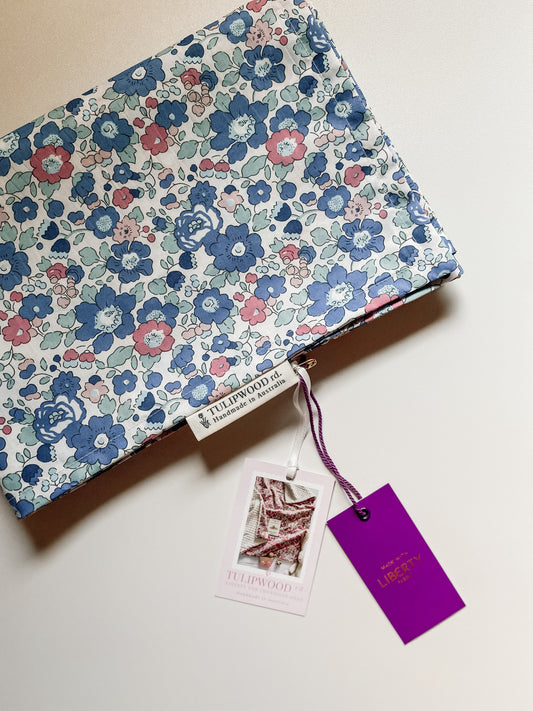 Liberty of London 'Betsy Blue' + Shell Gingham Linen Pillowcase