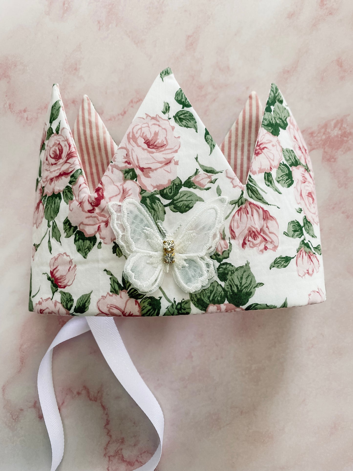 Liberty of London Crown - 'Betsy Pink' & Soft Pink Stripe