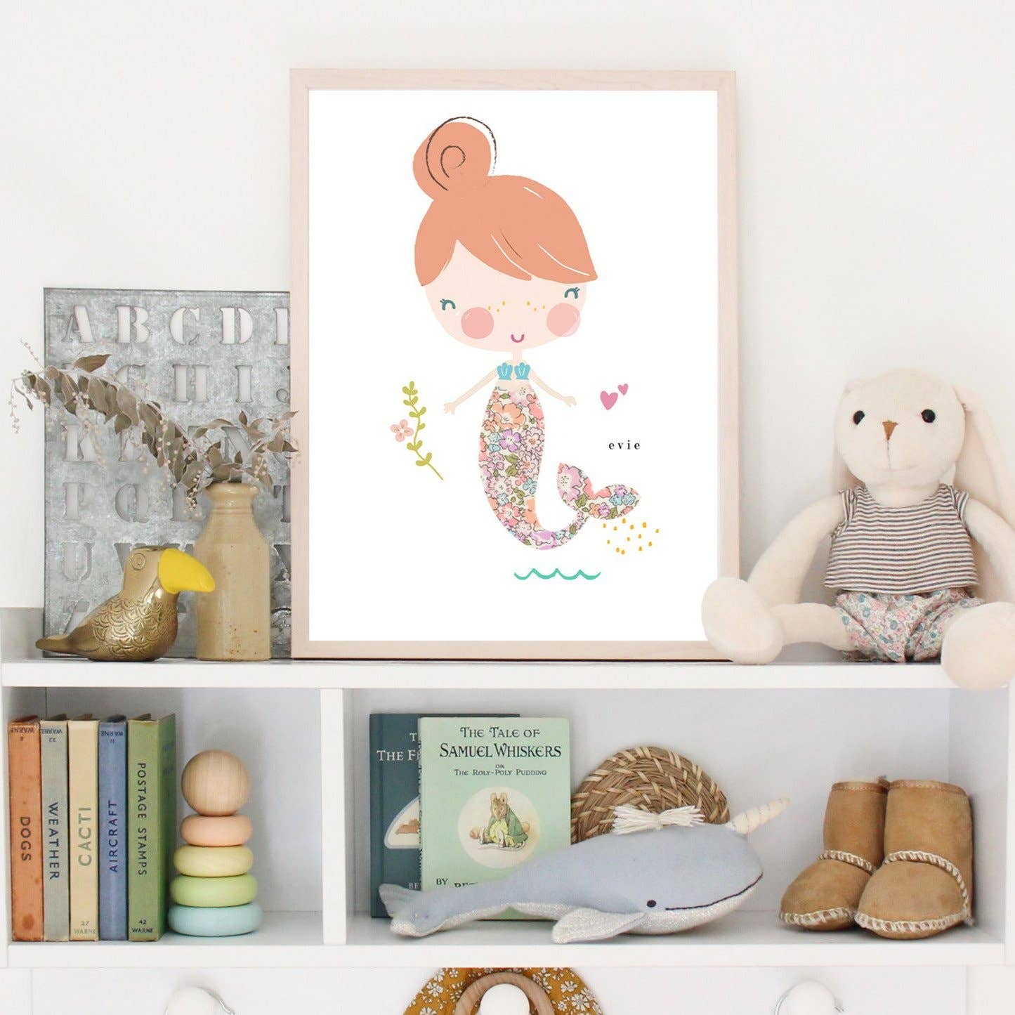 Liberty Print Mermaid Nursery Art A4